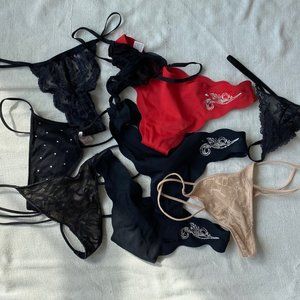 Vintage Victoria Secret Panty Thong V String Lot, Size Small, Very Sexy